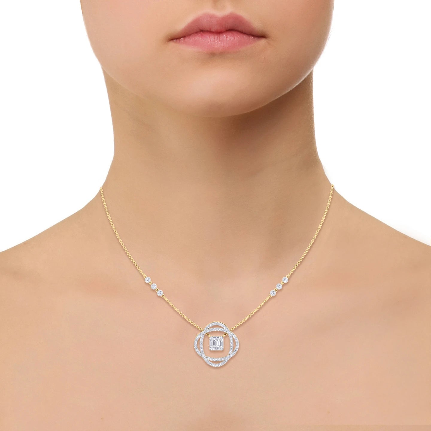 NATURAL DIAMOND JEWELLERY PENDANT SET