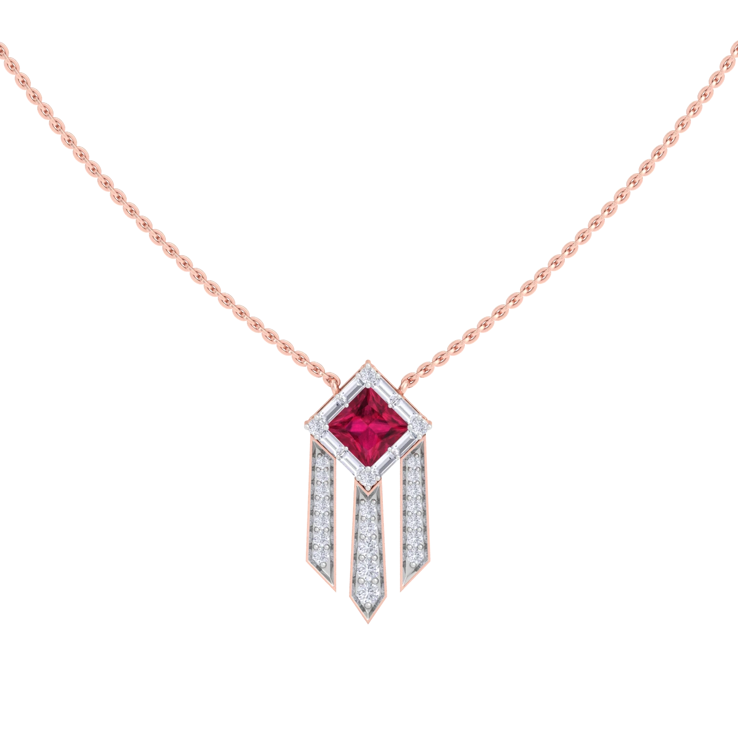 NATURAL DIAMOND JEWELLERY PENDANT SET